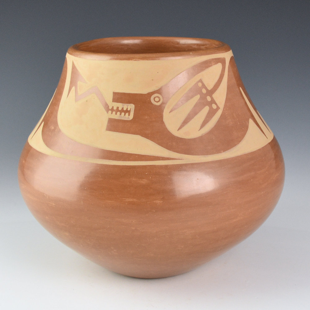 Martinez, Maria - Sienna Avanyu Design Jar "Maria Popovi 1264" (1964)