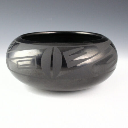 Martinez, Maria  - Bowl with Seed and Bird Wing Designs (Marie + Santana) 1940s