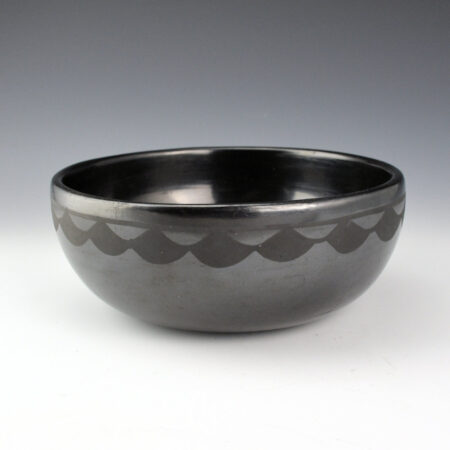 Martinez, Maria  - Fully Polished Bowl with Cloud Designs, "Marie + Santana" (1950s)