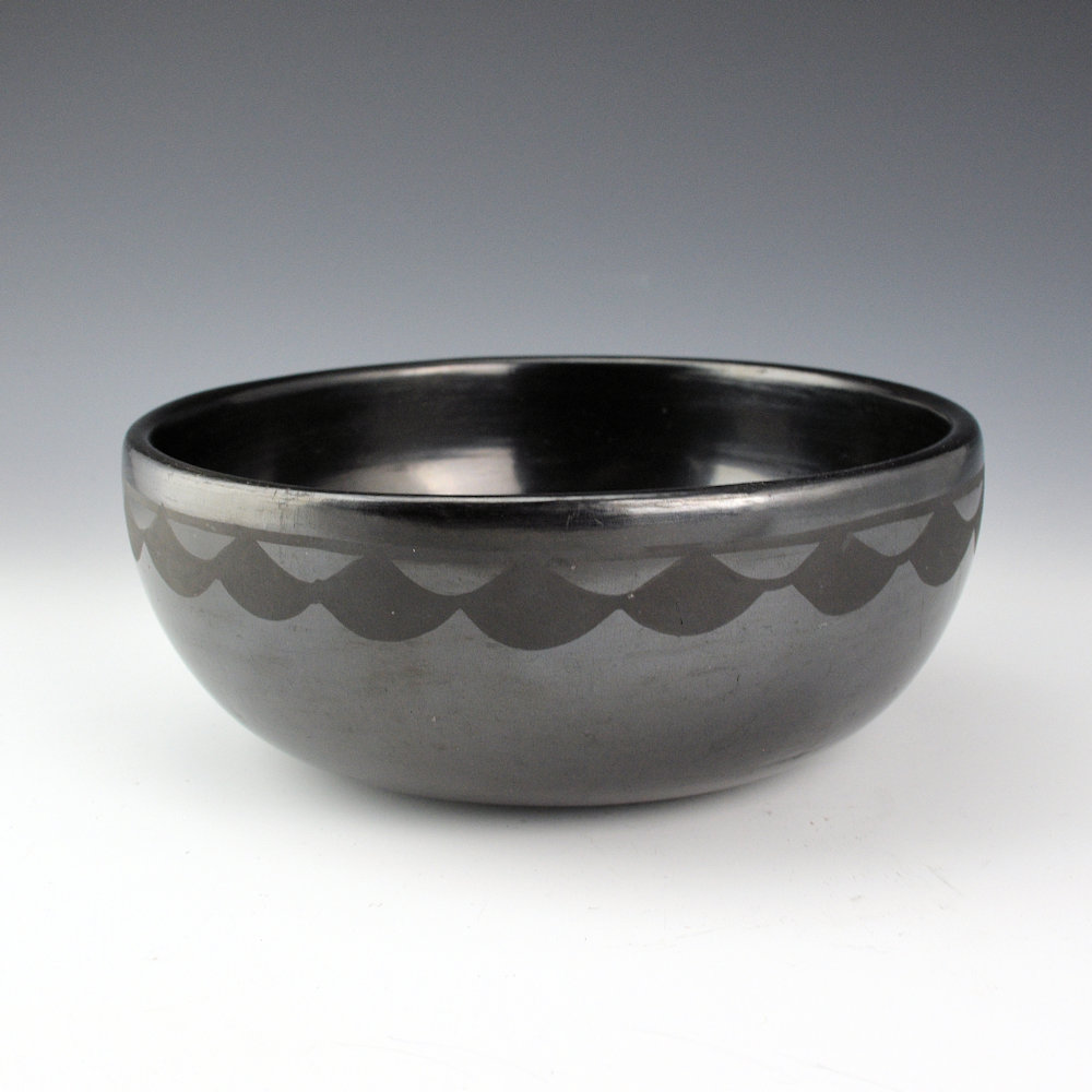 Martinez, Maria - Fully Polished Bowl with Cloud Designs, "Marie + Santana" (1950s)