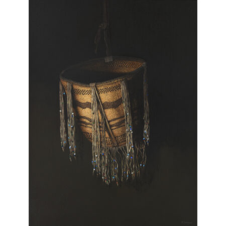 Calengor, Mary - "Native Hands, Yucca, Buckskin, and Beads" Oil on Linen (36" x 48")