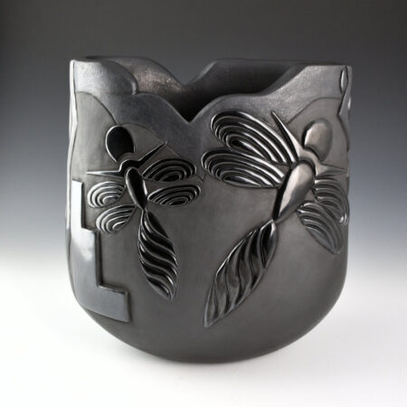 Youngblood, Nancy - Large Oval Jar with Dragonflies and Hummingbird