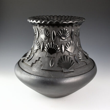 Youngblood, Nancy - Rainbow Rim Water Jar with Carved Shells