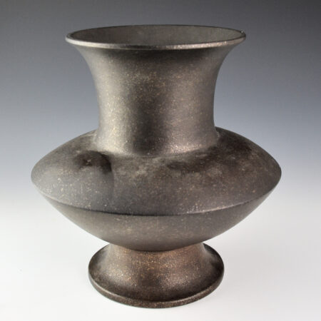 Vigil, Robert - 8.5" Tall Black Micaceous Jar with Sharp Shoulder (Nambe)