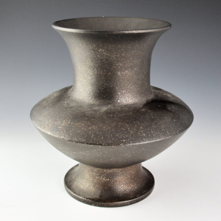 Alternative view of Vigil, Robert - 8.5" Tall Black Micaceous Jar with Sharp Shoulder (Nambe)