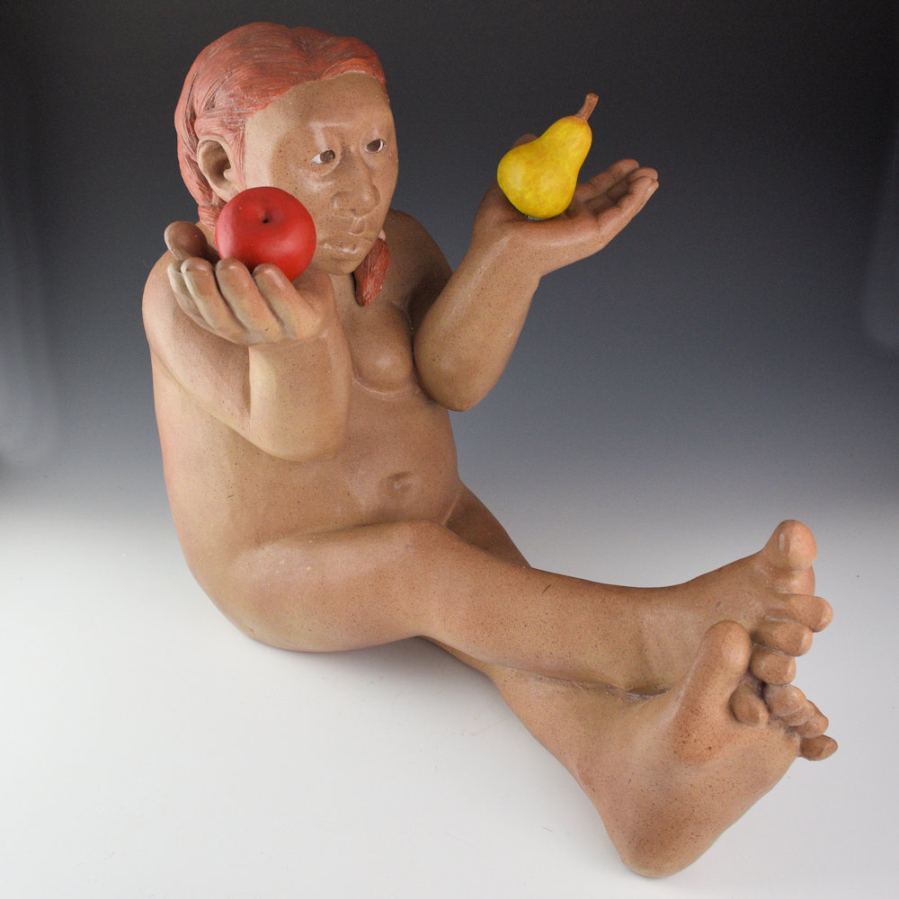Swentzell, Roxanne - "Choices" Original Clay Figure (2001), Published in "Extraordinary People"