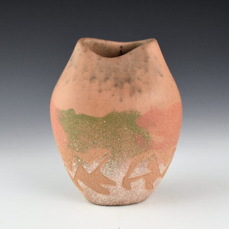 Sanchez, Russell - Oval Jar with Heartline Bears (1990)
