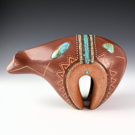 Alternative view of Sanchez, Russell  - 9" Long Red Heartline Bear with 142 Inset Turquoise (Ribbons)
