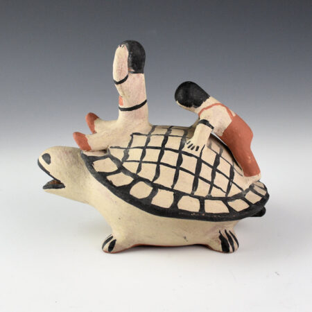 Ortiz, Seferina - Clay Turtle Storyteller with Two Kids (1970s)