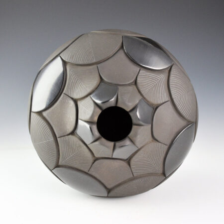 Alternative view of Tafoya, Stephanie - "Dreaming" Black Jar with 48 Feathers