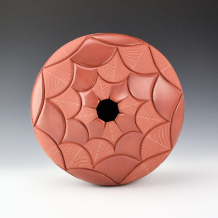 Alternative view of Tafoya, Stephanie - "Day Dream" Red Jar with 56 Feathers, Ribbon