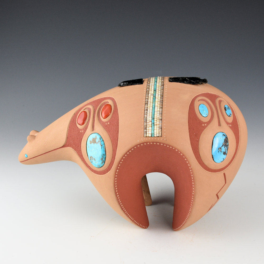 Da, Tony - Matte Bear with Turquoise, Coral, and Mother-of-Pearl (1978-9)