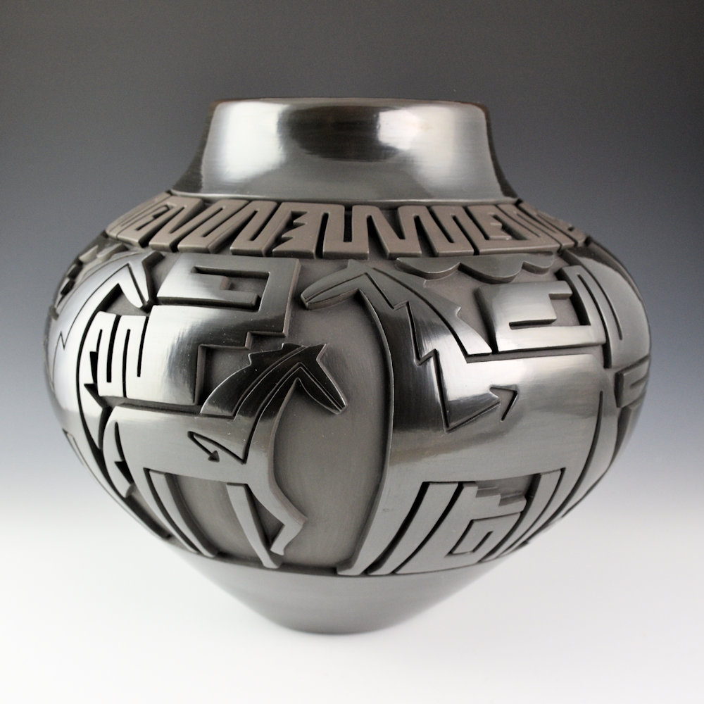 Garcia, Tammy - 11" Wide "Horses from Chaco Canyon" Jar (1998)