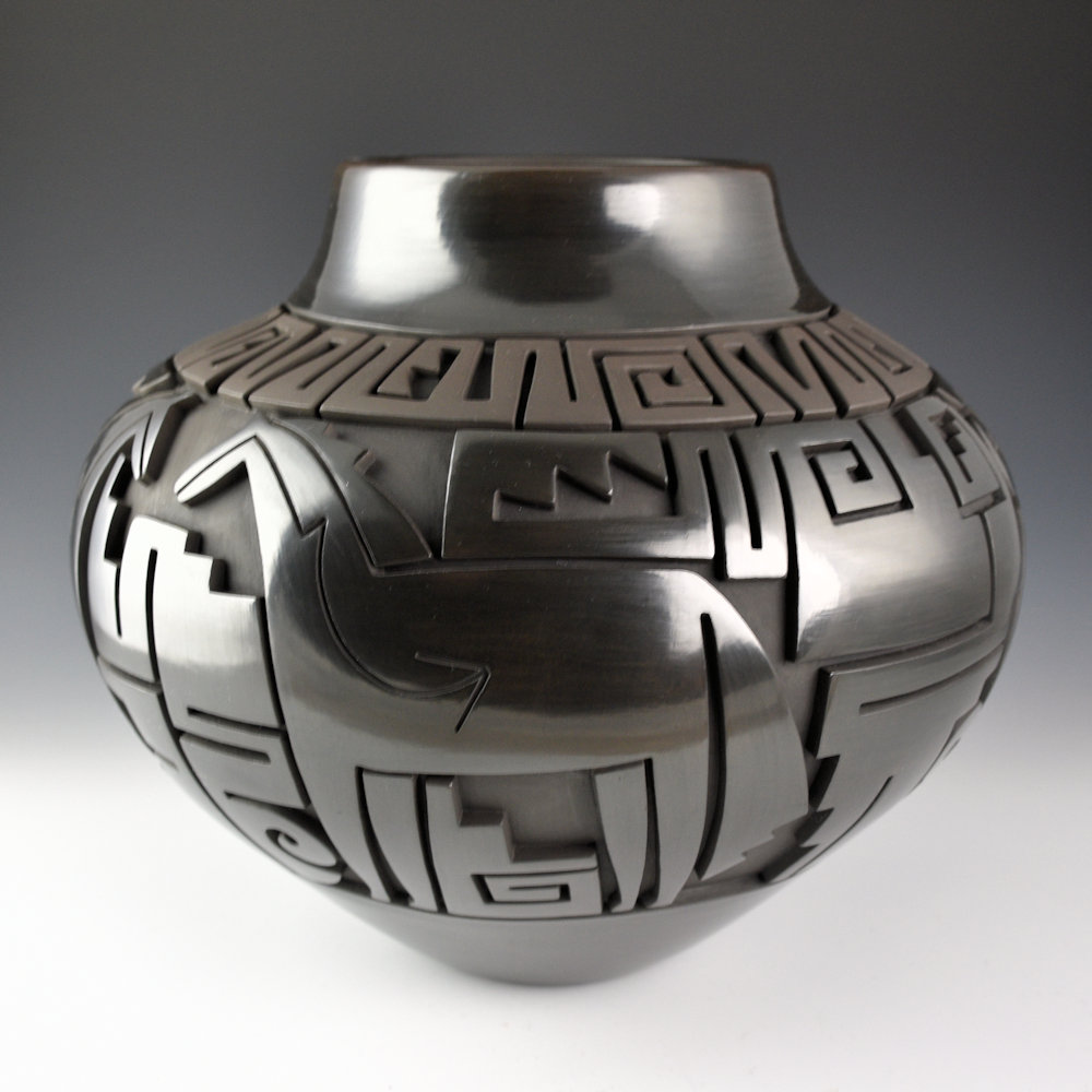 Garcia, Tammy - 11" Wide "Horses from Chaco Canyon" Jar (1998) - Image 3