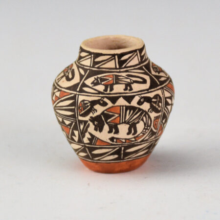 Natseway, Thomas - Mini Jar with Mountain Lions and Foxes (1986)
