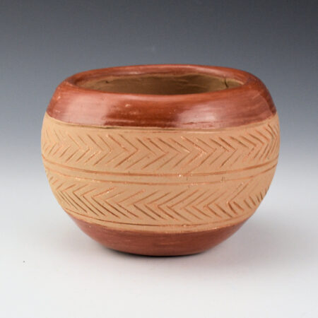Montoya, Tomasita - Small Bowl with Potsuwi'i Incised Lightning Designs (1970s)