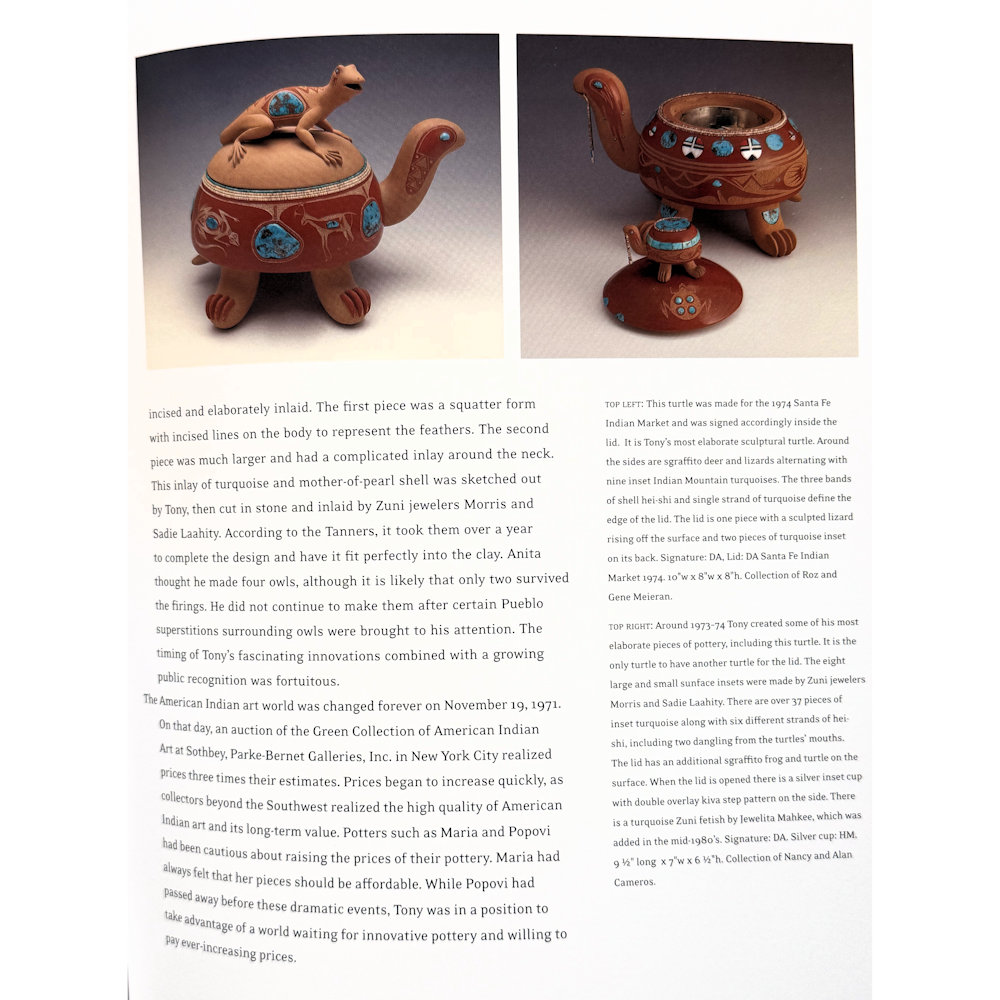 Da, Tony - "Indian Market Turtle" with Mimbres Deer, Antelope, Lizard and Sculpted Lizard Lid (1974) - Image 8