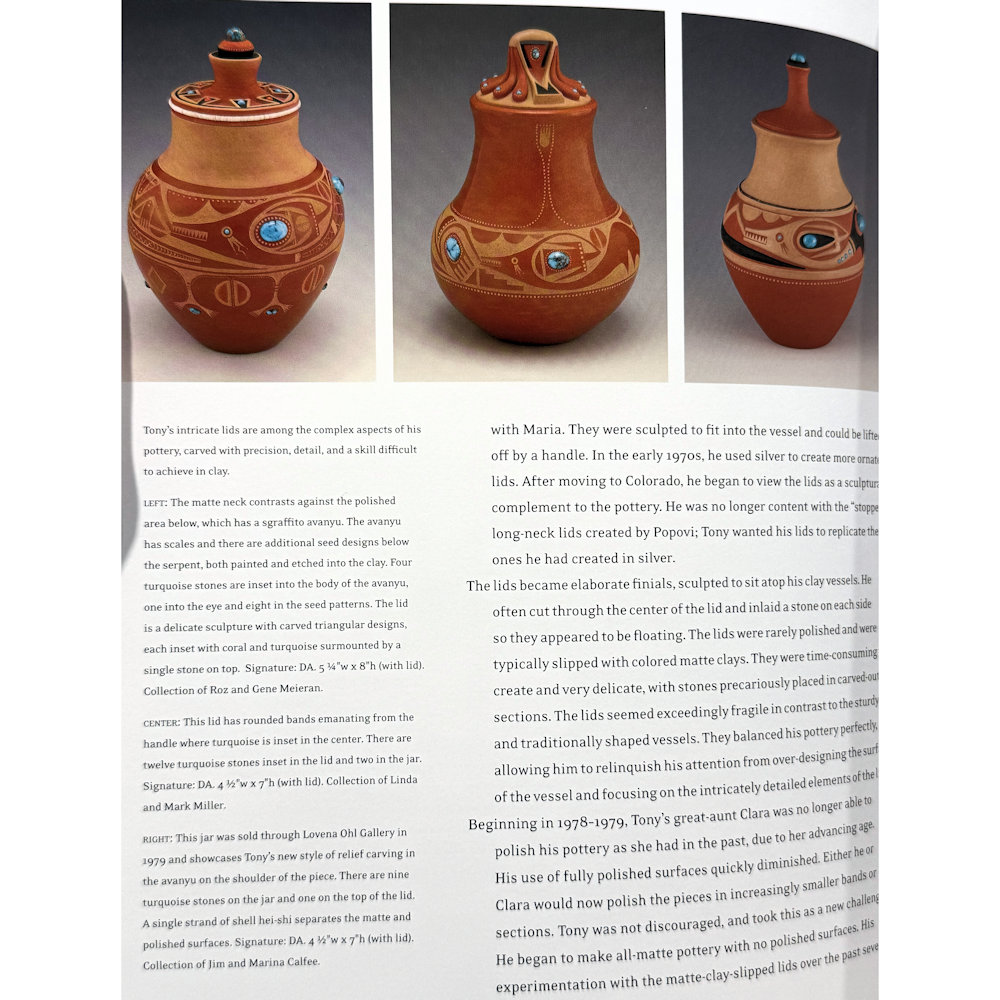 Da, Tony - Avanyu Jar with Carved Lid and Turquoise and Coral (1978-9) - Image 9