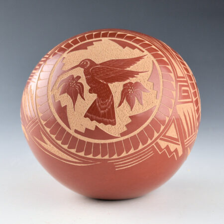 Alternative view of Tafoya, Vangie - Large Seedpot with Three Hummingbirds