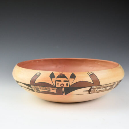 Navasie, Dolly Joe "White Swann" - Open Bowl with Katsina Designs (1990s)