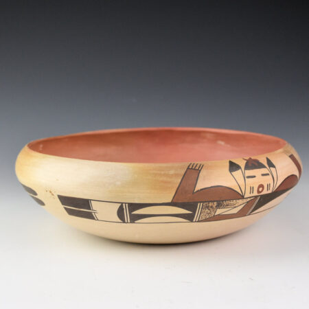 Alternative view of Navasie, Dolly Joe "White Swann" - Open Bowl with Katsina Designs (1990s)