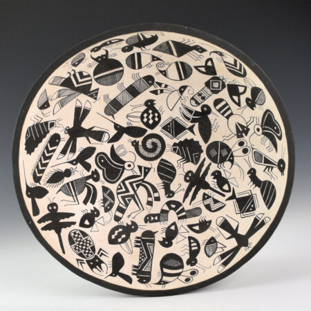 Aragon, John - Open Bowl with 67 Mimbres Insects (1990)