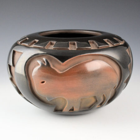 Alternative view of Suazo, Anita - 8" Wide Black and Sienna Bowl with Buffalo