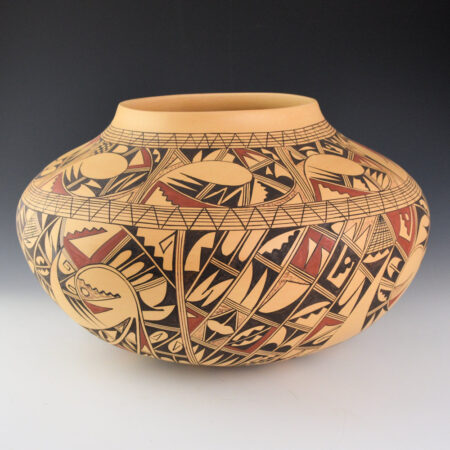 Alternative view of Honie, Antoinette Silas - 13" Wide Jar with Hopi Bird Designs