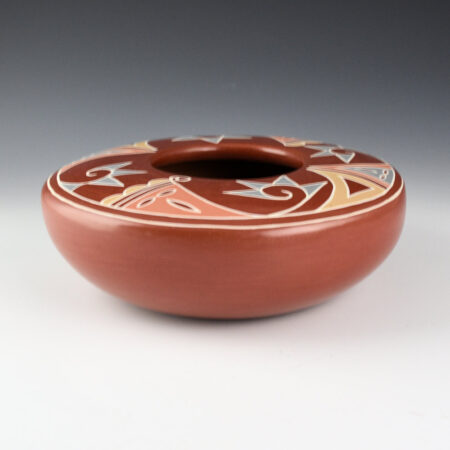 Tapia, Belen - Large Polychrome Bowl with Plant Designs (1970s)