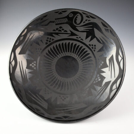 Blue Corn - 10.75 " Plate with Avanyu and Feather Designs (1970s)
