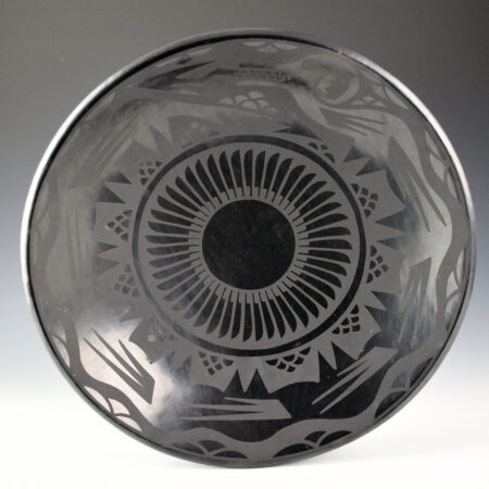 Alternative view of Blue Corn - 10.75 " Plate with Avanyu and Feather Designs (1970s)