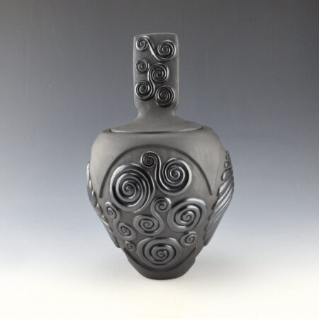 Youngblood, Christopher - Lidded Jar with Swirls, Swirling Feathers and Lid (2018)