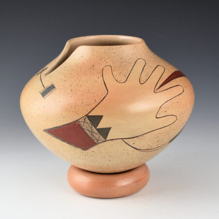 Quotskuyva, Dextra - "Sikyatki Hand" Jar with Round Base (2 Pieces), 1998