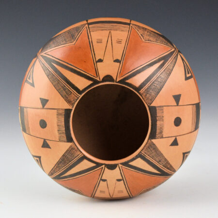Alternative view of Quotskuyva, Dextra - Small Bowl with Katsina Face and Moths (1980s)