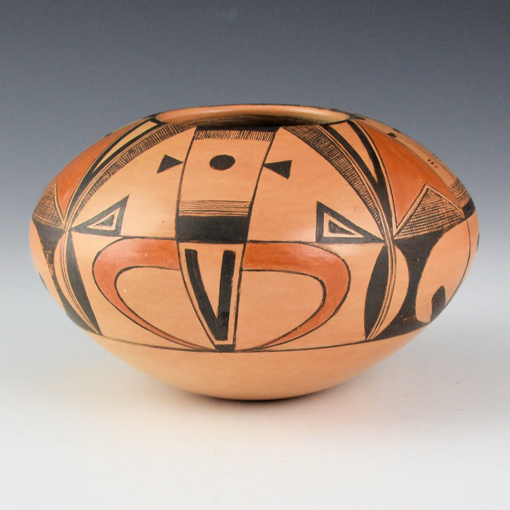 Quotskuyva, Dextra - Small Bowl with Katsina Face and Moths (1980s) - Image 5