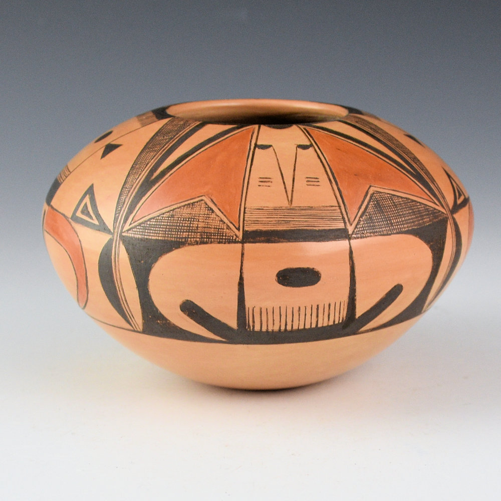 Quotskuyva, Dextra - Small Bowl with Katsina Face and Moths (1980s) - Image 3