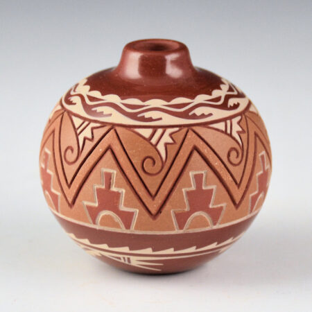 Alternative view of Curran, Dolores - Small Polychrome Jar with Clouds and Avanyu