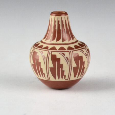 Alternative view of Curran, Dolores - Mini Red Jar with Feather Design