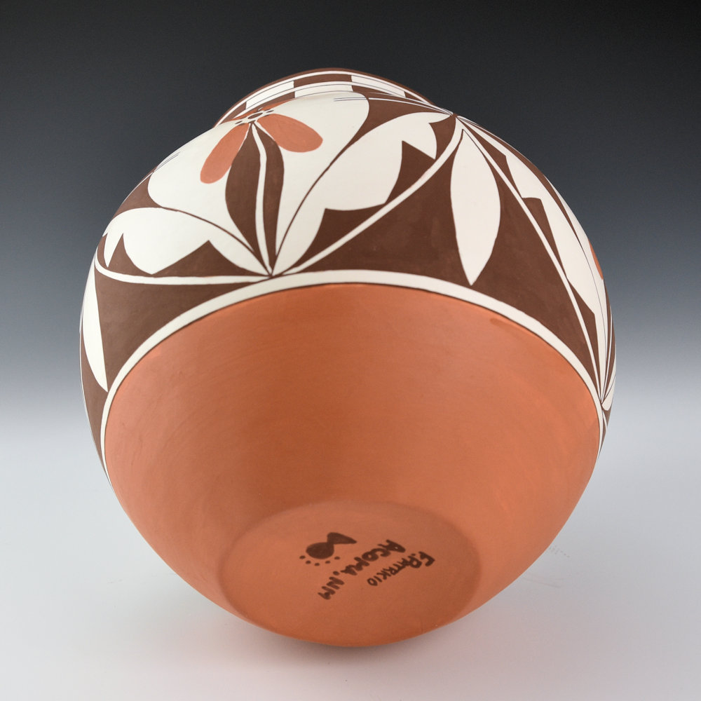 Patricio, Felisha- Jar with Flowers, Butterflies, and Checkerboard Rim - Image 5