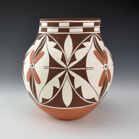 Alternative view of Patricio, Felisha- Jar with Flowers, Butterflies, and Checkerboard Rim