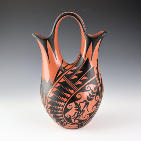 Alternative view of Sandia, Geraldine - Black-on-Red Wedding Vase with Corn Designs