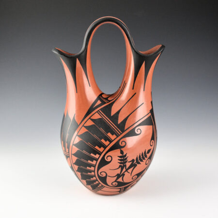 Sandia, Geraldine - Black-on-Red Wedding Vase with Corn Designs