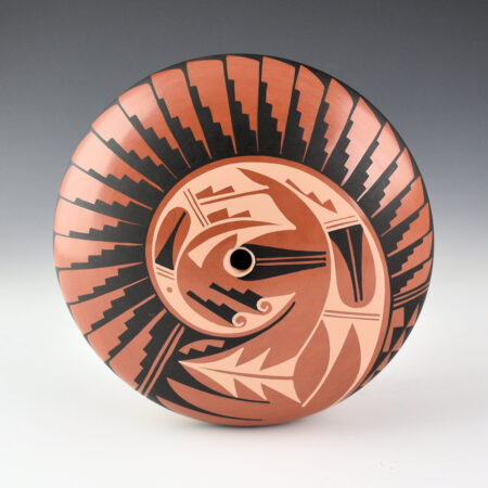 Sandia, Geraldine - Polychrome Seedpot with Feather and Rain Designs