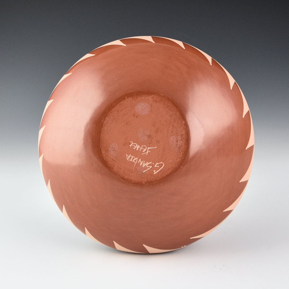 Sandia, Geraldine - Polychrome Seedpot with Feather and Rain Designs - Image 3