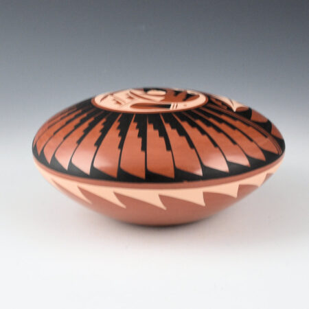 Alternative view of Sandia, Geraldine - Polychrome Seedpot with Feather and Rain Designs