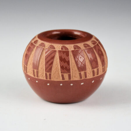 Alternative view of Garcia, Gloria "Golden Rod" - Red Bowl with 16 Blanket Dancers