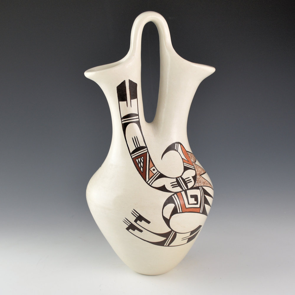 Naha, Helen "Featherwoman" - 11" Tall Wedding Vase with Hopi Birds (1980s) - Image 2