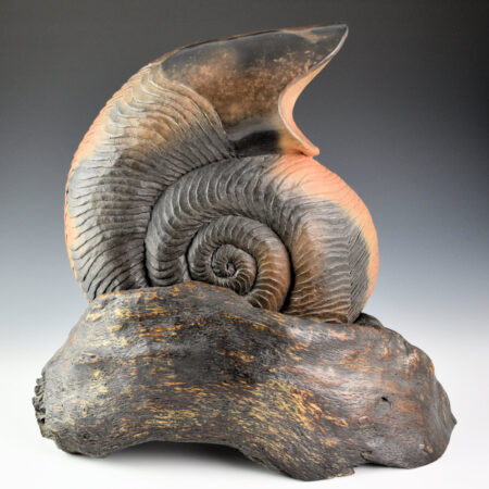 Zane Smith, Jamie - "Nautilus" Corrugated Swirling Jar (2 pieces)
