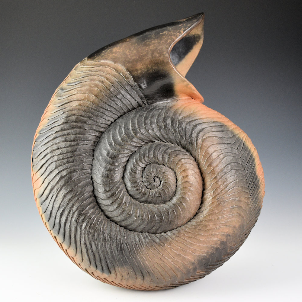 Zane Smith, Jamie - "Nautilus" Corrugated Swirling Jar (2 pieces) - Image 5