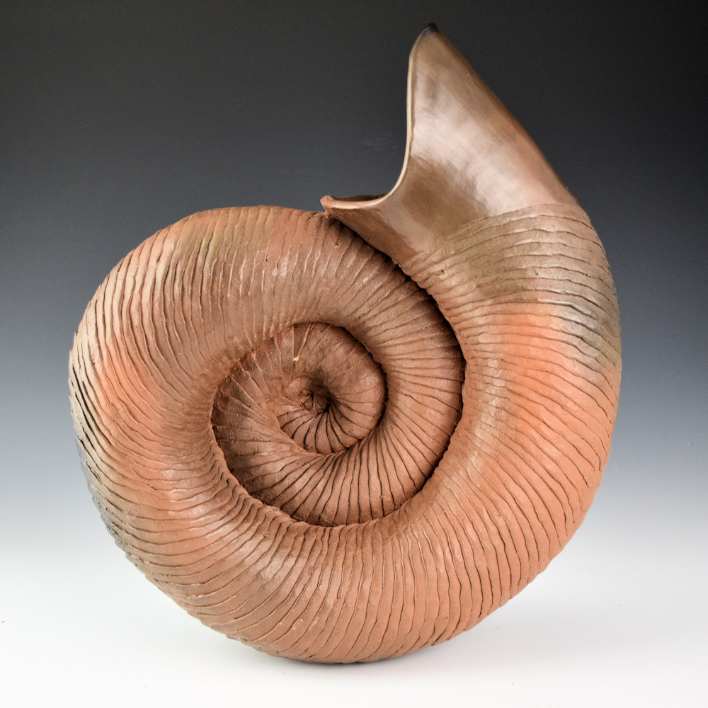 Zane Smith, Jamie - "Nautilus" Corrugated Swirling Jar (2 pieces) - Image 4
